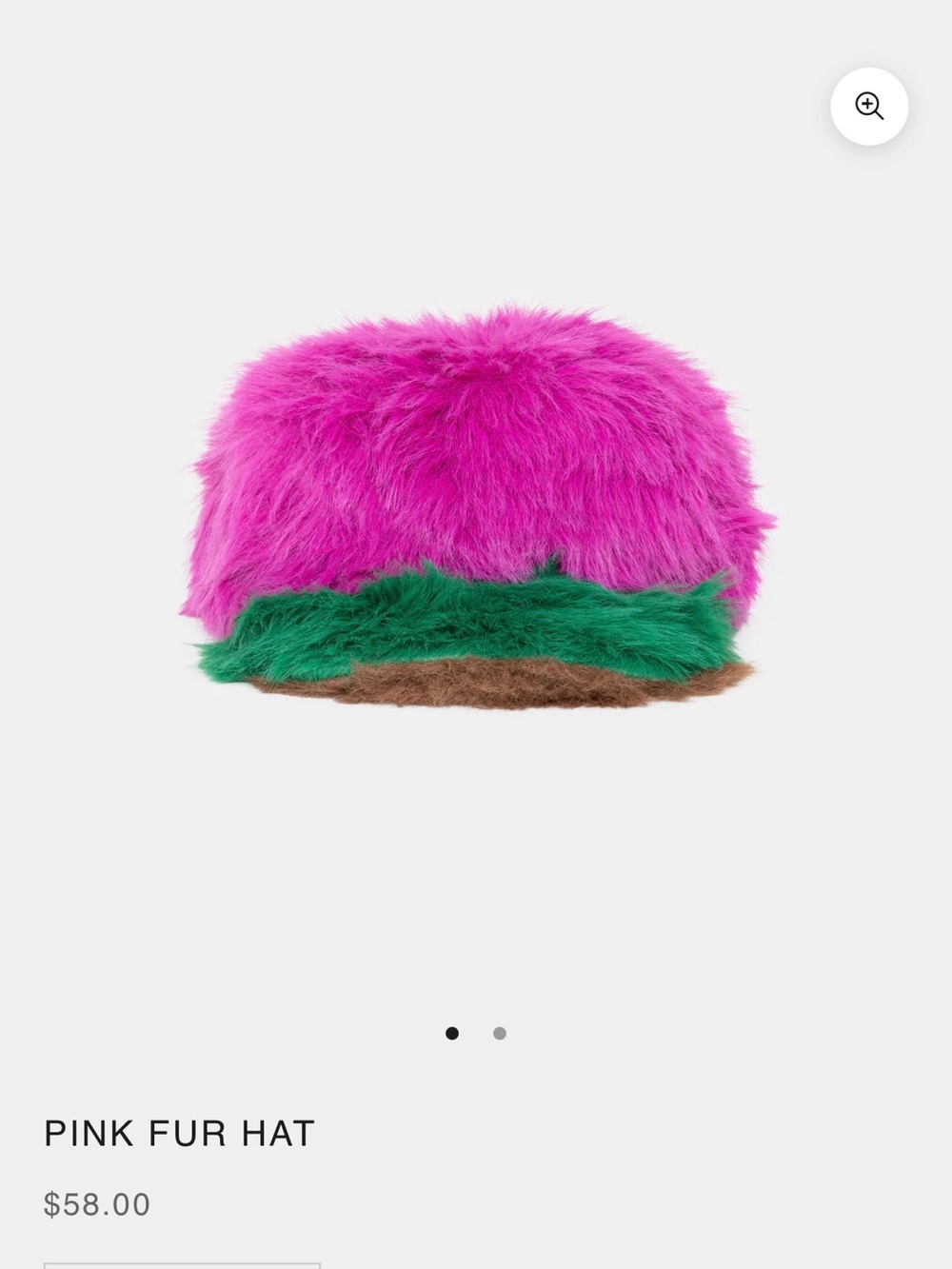 Wish Me Luck Faux Fur Bucket Hat - Pink with Green & Brown Trim